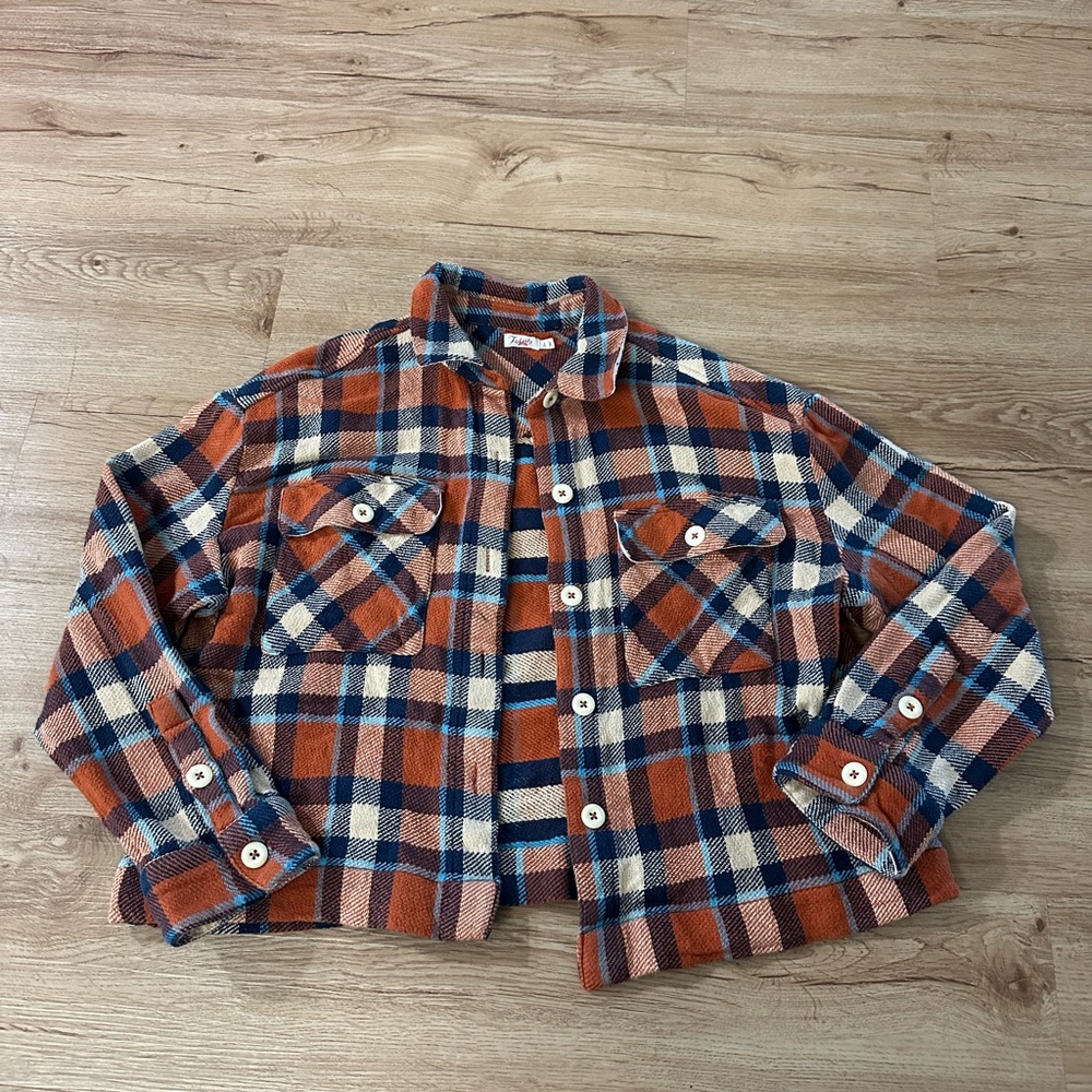Faherty Plaid Organic Cotton Flannel Shacket Small